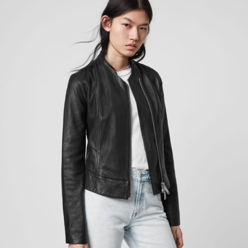 ALL SAINTS Jae Leather Blazer, 6 UK/2 US, NWT